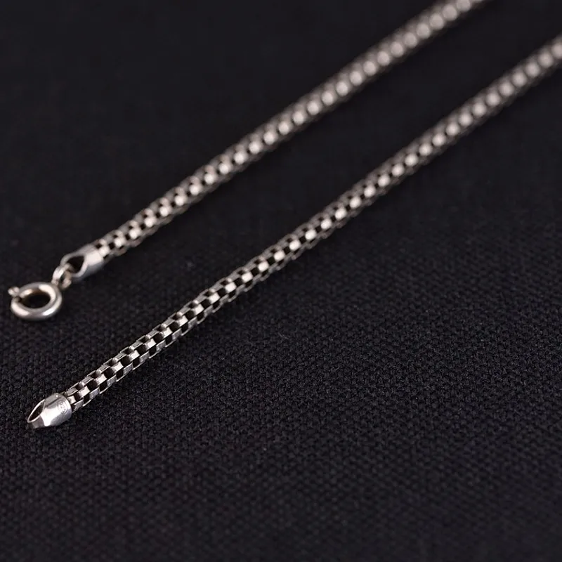 BOCAI New Pure S925 Silver Jewelry Necklace for Man and Woman Retro Women's Fashion Bag Valley Chain Fashion Men Clavicle Chain