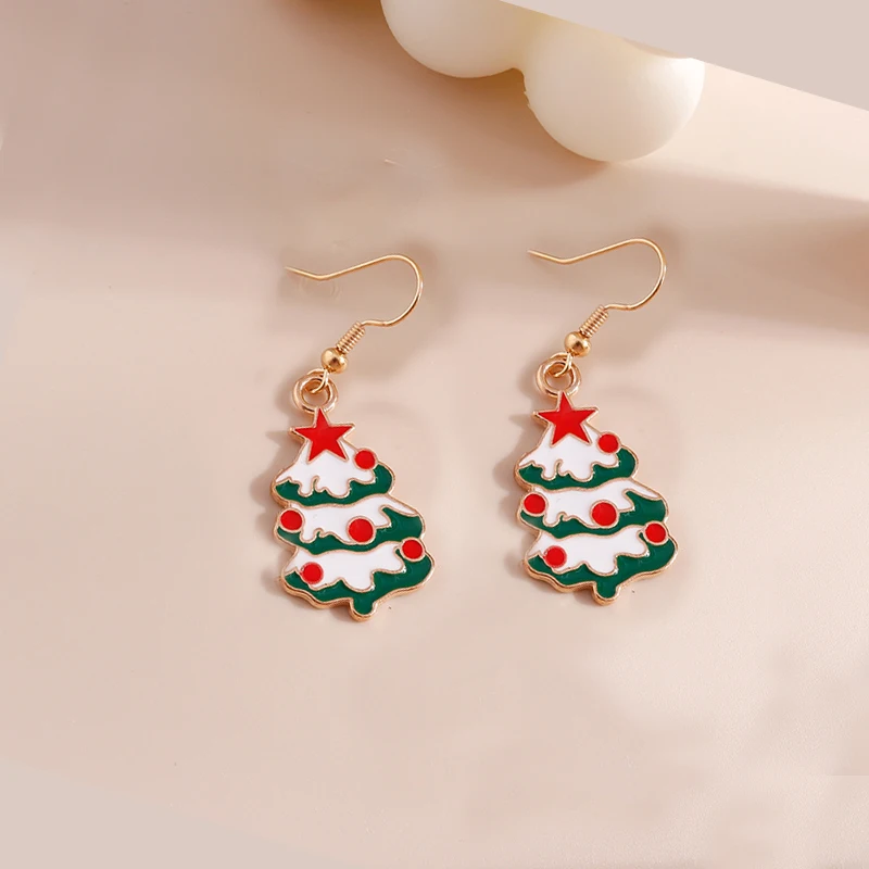 Leslie Mix Stile Winter Frohe Weihnachten Ohrringe Mode Schneeflocke Baum Santa Claus Deer Tropfen Ohrringe Neue Jahr Schmuck Geschenke – Detail 28