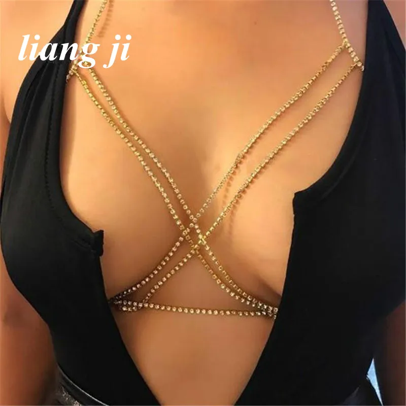 Breast Chain Body Chain club Jewelry For Women Necklace Sexy Beach Bikini Bra Harness Belly Chains Hang a neck Body Jewelry