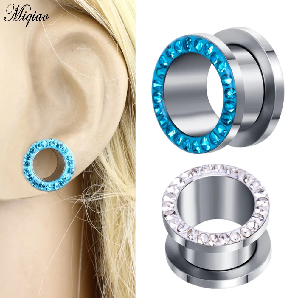 

Miqiao 2pcs Stainless Steel 316L l Ear Plugs and Tunnels Earlets Screwed Expander Ear Gauges Piercings Body Jewelry