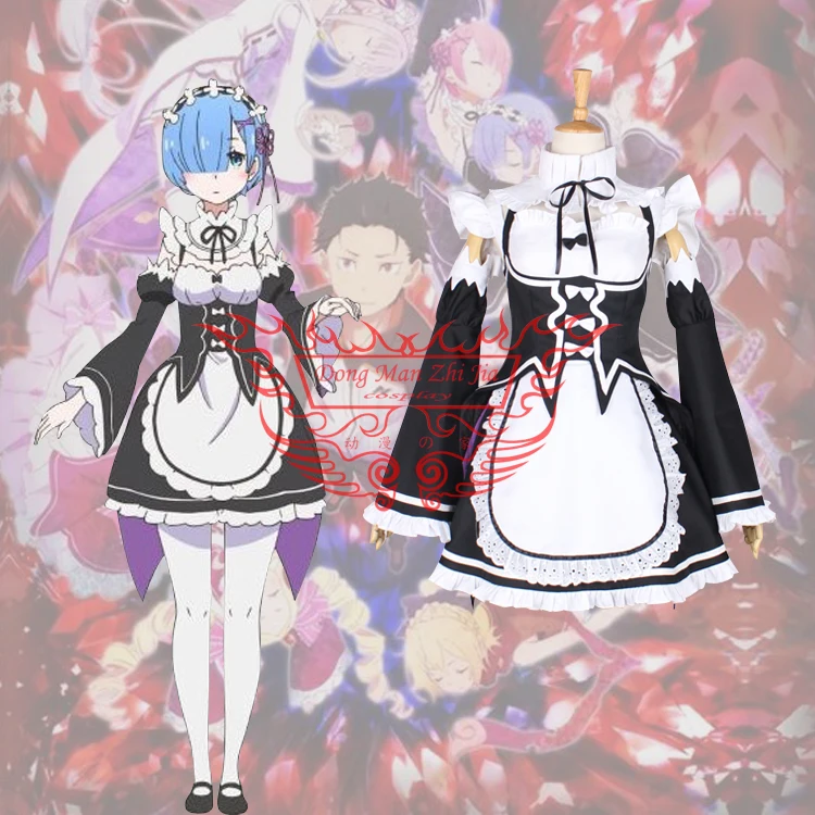 

Rem Ram Maid Cosplay Costumes Re:Zero kara Hajimeru Isekai Seikatsu Kawaii cos Dress Re Life In a Different World Anime Maid