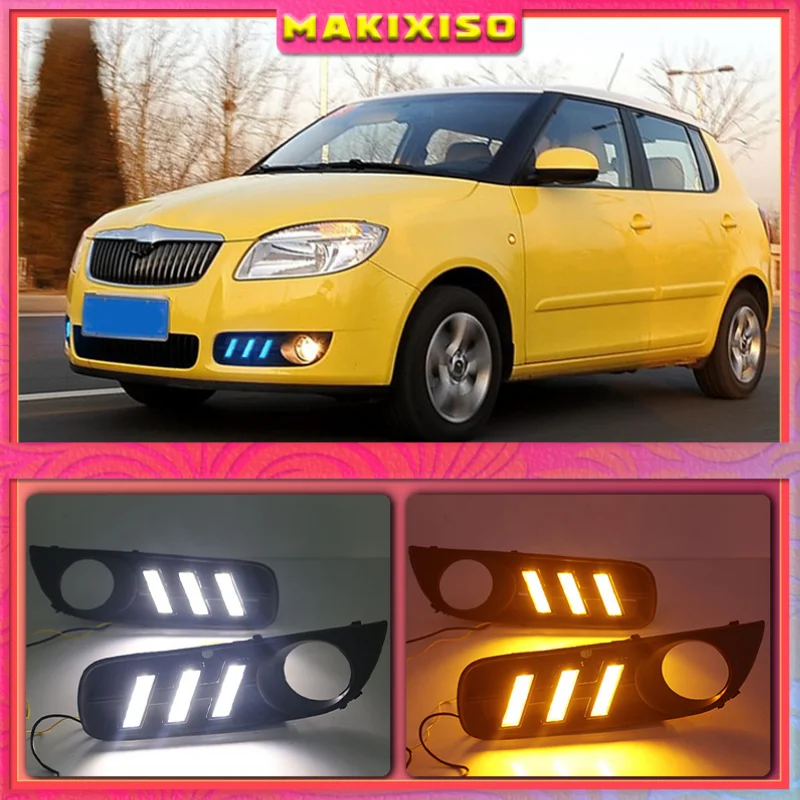 

For Skoda Superb 2008-2011,Super Brightness Waterproof ABS Car DRL 12V LED Daytime Running Light With Fog Lamp Cover