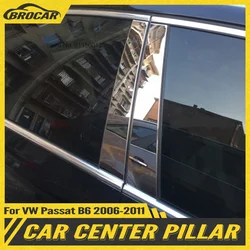 BROCAR Fit For Volkswagen Passat B6 2006-2011 Stainless Steel Center Pillars Window Sill Frame Cover Moldings Car Styling 6Pcs