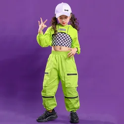 Kid Kpop Outfit Clothing for Girl Hoodies Sweatshirt Crop Top Long Sleeve Shirt Tank Tactical Cargo Pants Dance Hip Hop Costume