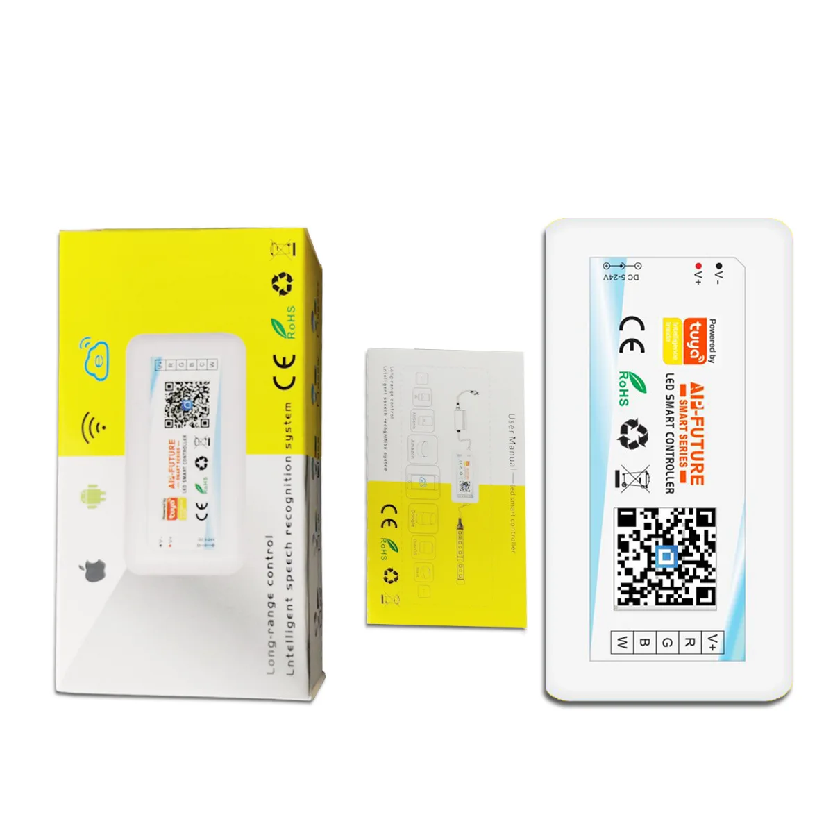 DC5-24V Tuya Wifi Wireless LED Controller Alexa Google Voice Control for DIM CCT RGB RGBW RGB+CCT Strip Support iOs Android APP