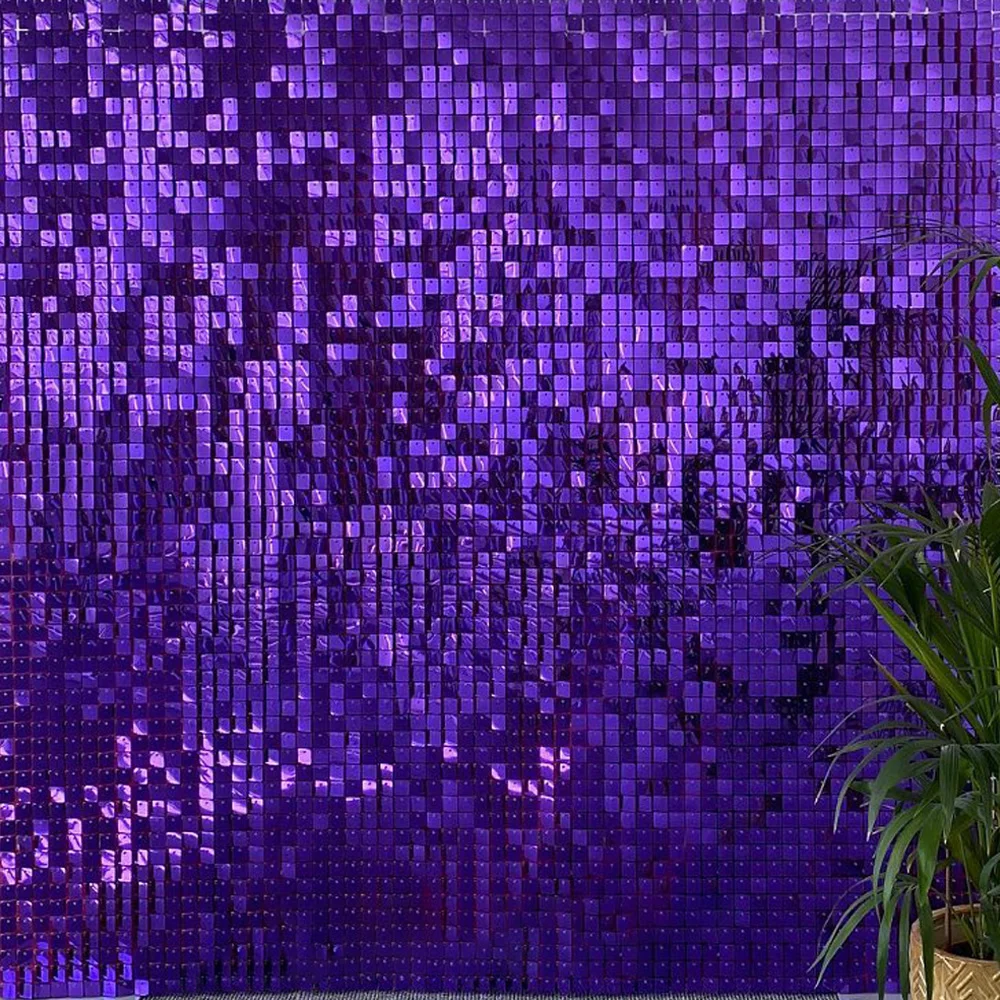 Shimmer Sequin Panel Wall Wedding Celebrate Decoration Backdrop Photography Photo Background Back Drop Birthday Party Purple