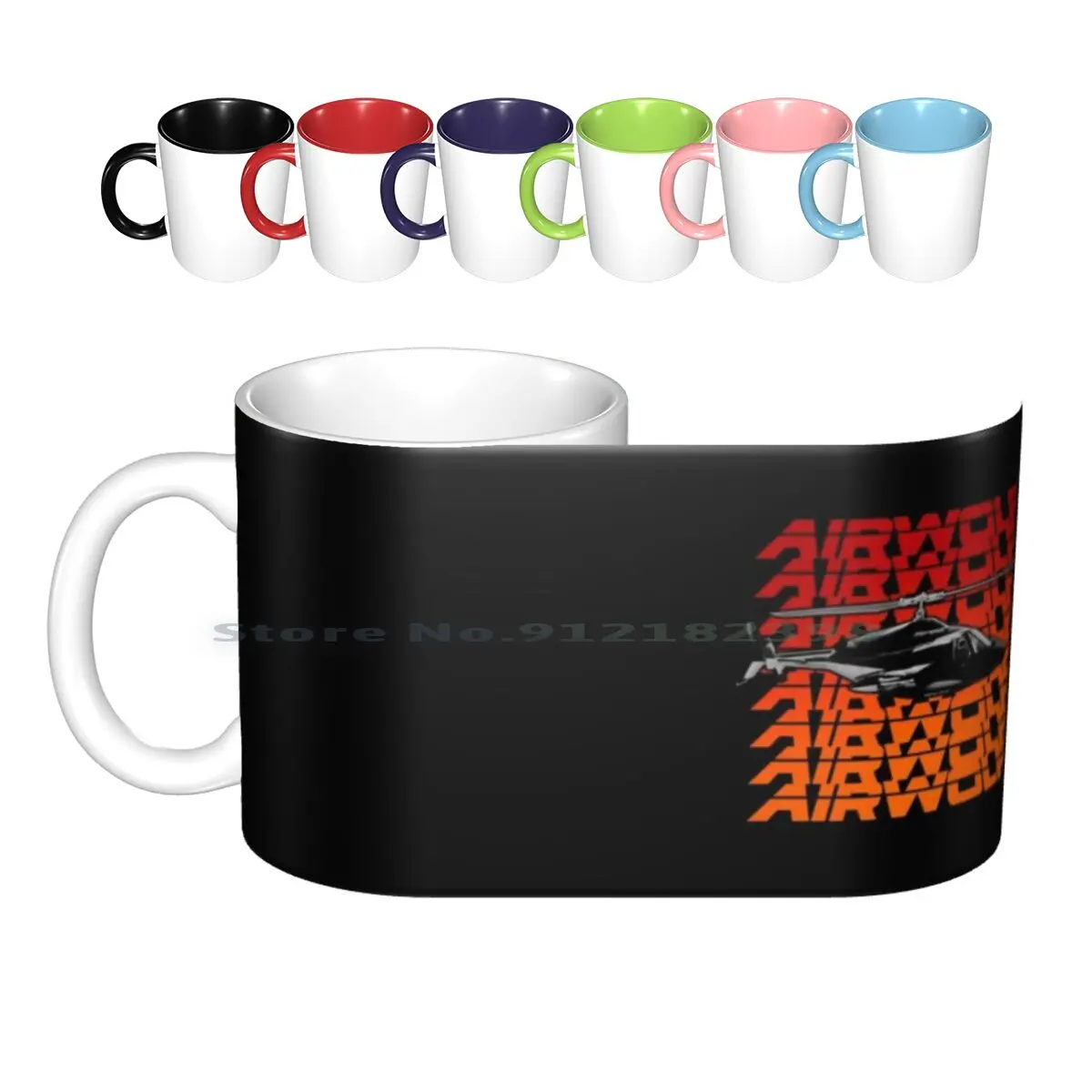 Airwolf Ceramic Mugs Coffee Cups Milk Tea Mug Airwolf 80s Helicopter Knight Rider Retro A Team Eighties Kitt Street Hawk Tv