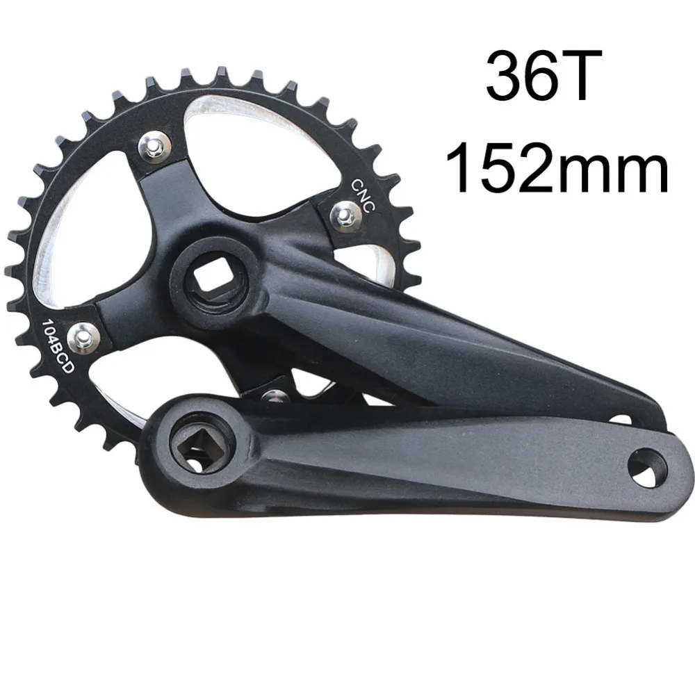104BCD Bicycle Crank Sprocket 152/165/170mm Square Hole MTB Bike Crankset 30T 32T 34T 36T 38T 40T 42T Single Speed Chainring