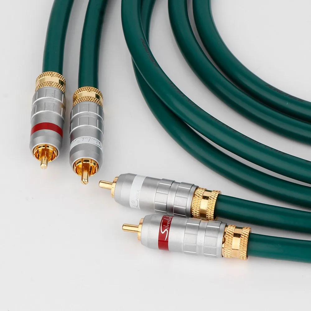 1 Paar PCOCC-Einzelkristall-Kupfer-Audio-RCA-Kabel, dicker und sanfter Klang, transparente und feuchte Textur für verbessertes Audiosystem