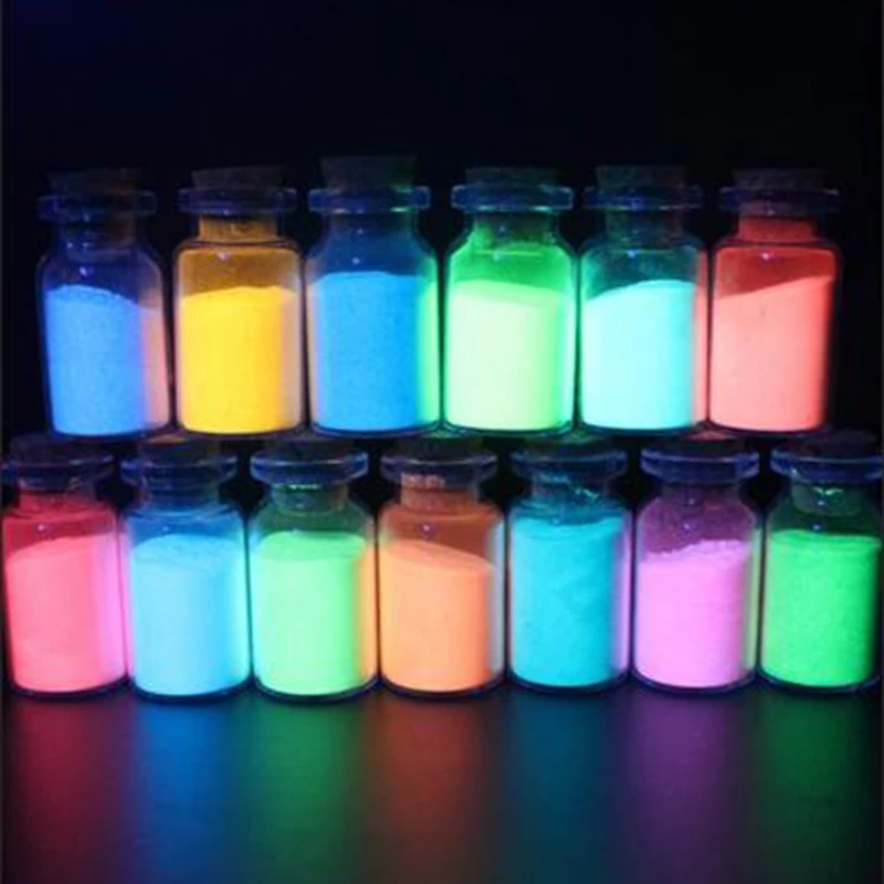 10/20grams Eco-friendly Without Radiation Neon Phosphor Powder Dust Luminous Pigment Fluorescent Powder Glow in the Dark Party