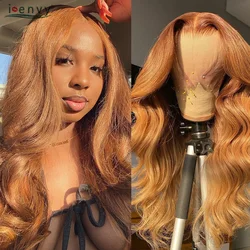 13x6 Ginger Blonde Lace Front Human Hair Wigs Body Wave Peruvian Transparent Lace Wigs 13x4 Orange Blonde Curly Lace Front Wig