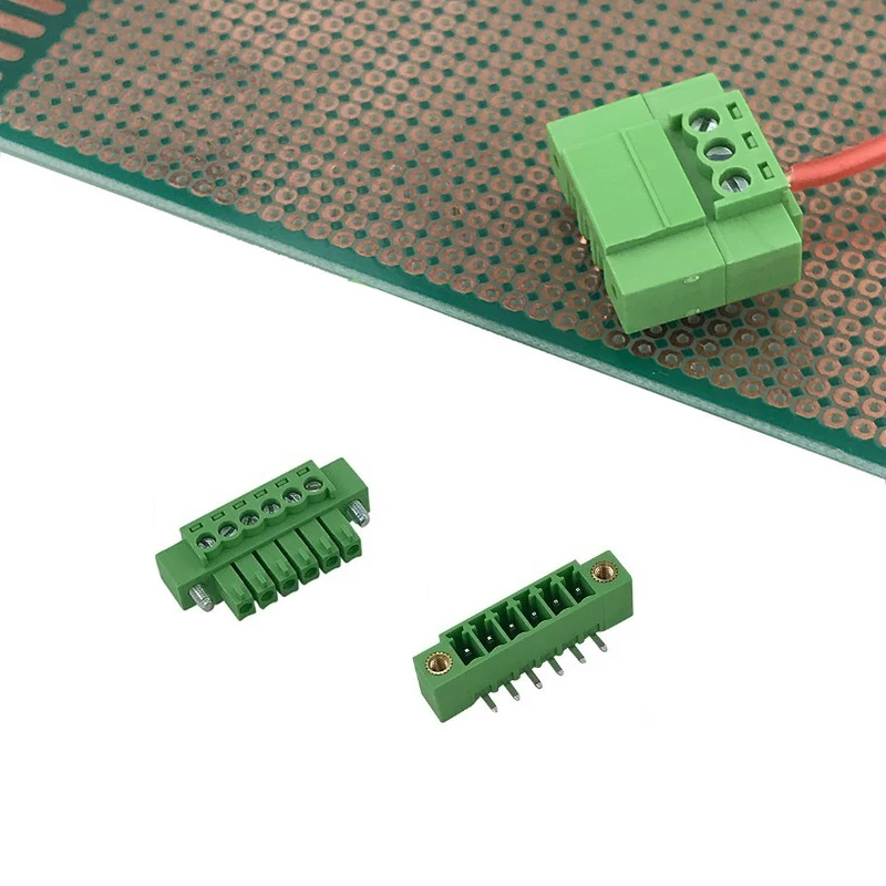 Borniers à vis PCB, pas de 3.81mm, avec bride, prise + embout à Angle droit