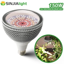 150W Phyto Lamp Full Spectrum Grow Light 200LEDs Plant Lights Bulb Lighting for Hydroponics Flowers Seeds Plants Indoor GrowBox