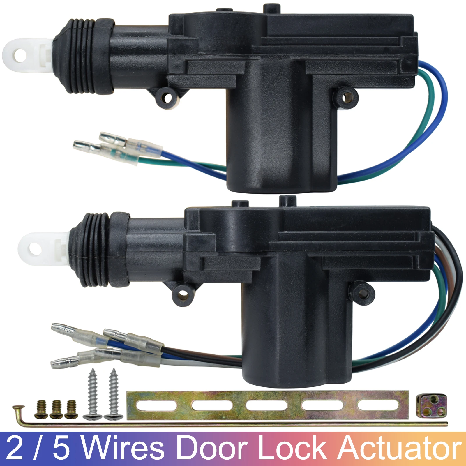 12V Car 2 Wires Front Rear 4 Door Power Lock Actuator Kit Solenoid 5 Wire Electric Remote Locking System Entry Vehicle Gun Type