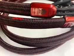 Free shipping--Redwood Speaker Cable Pair 2.5M Silver Spade Plugs 72V DBS audioquest cable