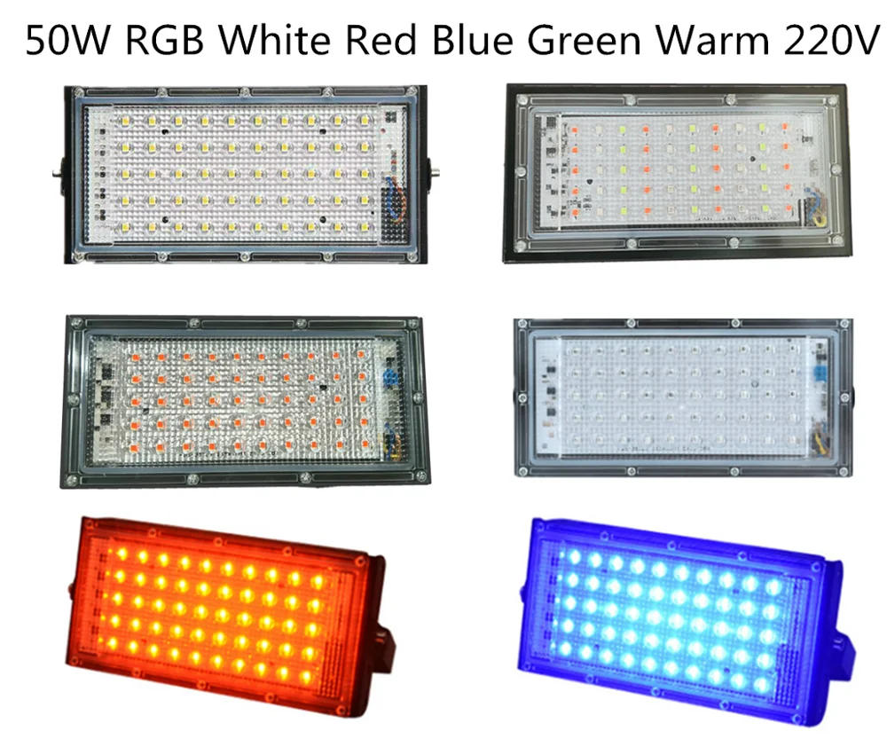 LED Iodine Tungste Lamp 50W 55W RGB Red Blue Green warm White AC 220V FloodLight Spotlight Refletor Outdoor Lighting Advertising