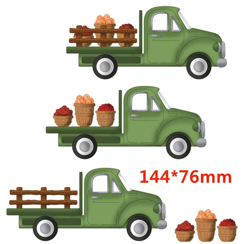 Pickup Truck Transportation Harvest Fruit Scrapbook Craft Dies Metal Cutting Die for Diy Scrapbooking Card Making Photo Decor