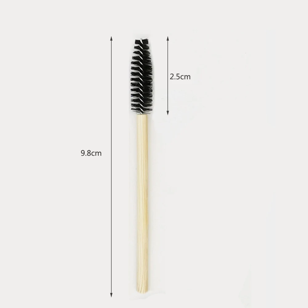 Brosse à cils avec manche en bambou noir, maquillage, Extension de cils, jetable, applicateur de Mascara, 100 pièces