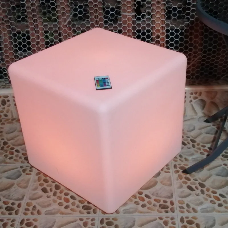 LED Cube Stool Seat Glowing Chair Patio Decorative Lighting Furntiure With 16 Color Changing Control By Remote KTV Bar Party Use