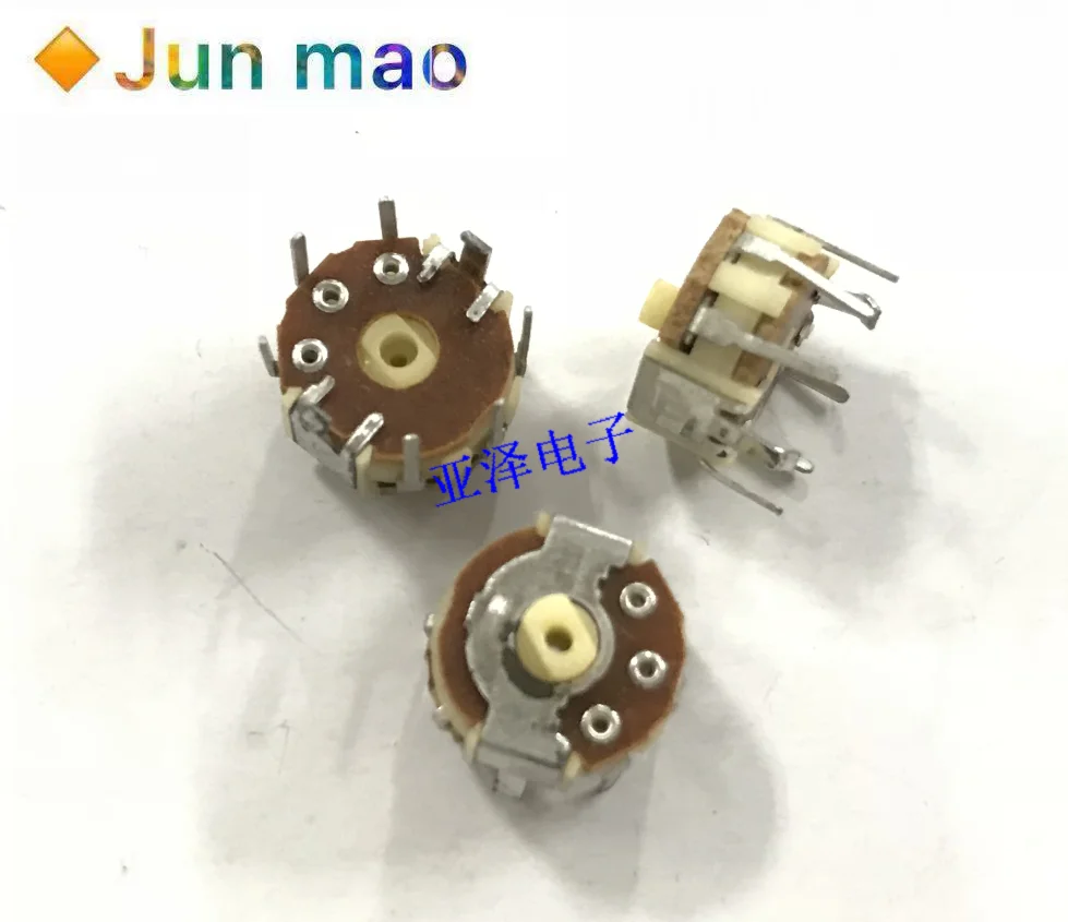 Japan Alps Y10 small potentiometer duplex b10k rotary adjustable resistance shaft length 1.5mm