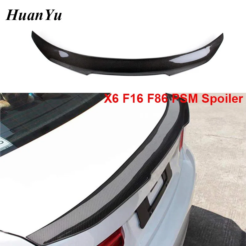 F16 F86 PSM Style Rear Spoiler for BMW X6 X6M Carbon Fiber Boot Lip Trunk Wings Gloss 2015+ Auto Parts