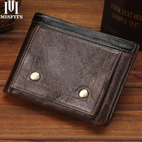 Men's Genuine Leather Wallet New First Layer Cowhide Wallet Stitching Horizontal Card Holder