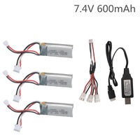 7.4V 600mAh Lipo Battery for WLToys F959  XK DHC-2 A600 A700 A800 A430 2s 30C 7.4v lipo battery for WLToys F959 RC Airplane