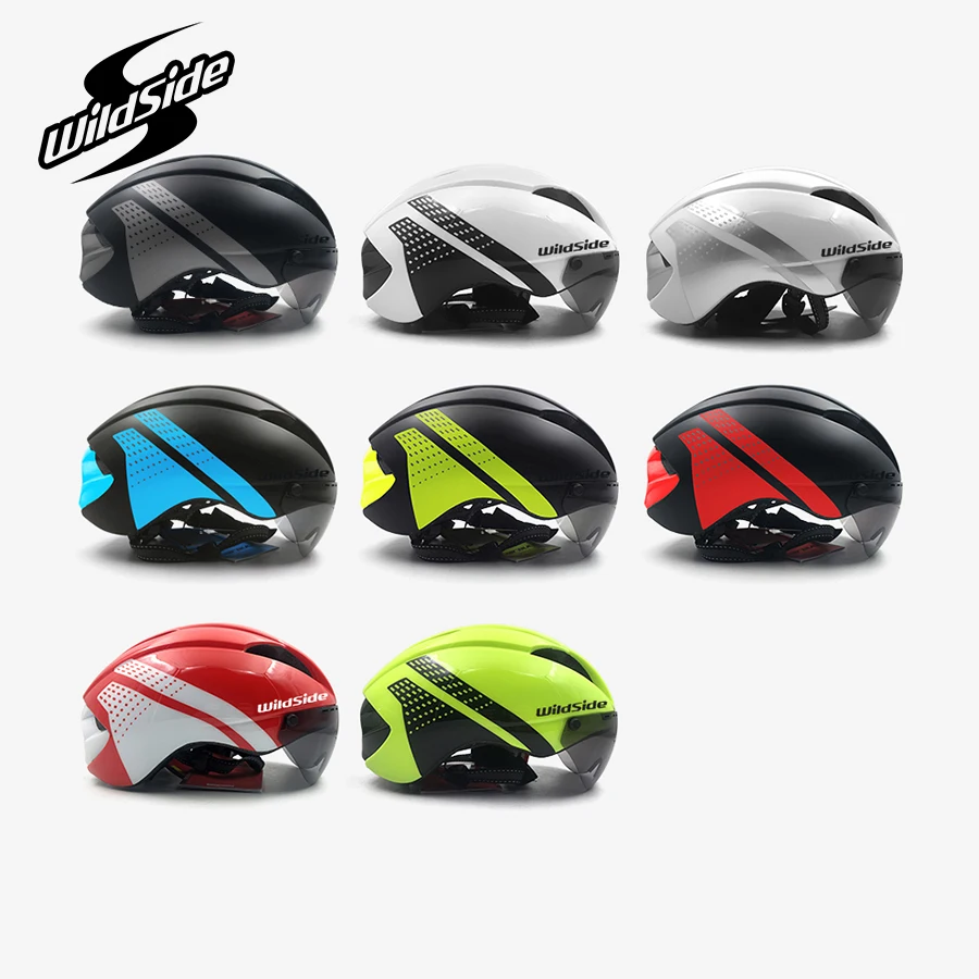 Aero helmet tt time trial cycling helmet for men women goggles race road  bike helmet with lens Casco Ciclismo bicycle equipment - AliExpress 18