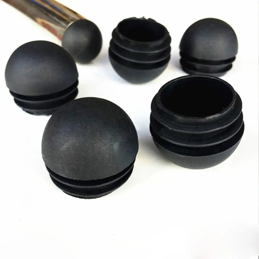 5/10/20Pcs Domed Round Plastic Black Blanking End Caps Tube Pipe Inserts Plug 19 22 25 32mm