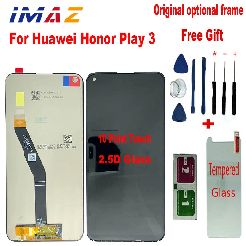 

Оригинальный ЖК-дисплей IMAZ для Huawei Honor Play 3 6,39 дюйма, сенсорный экран с рамкой и дигитайзером, замена для Honor Play3 LCD