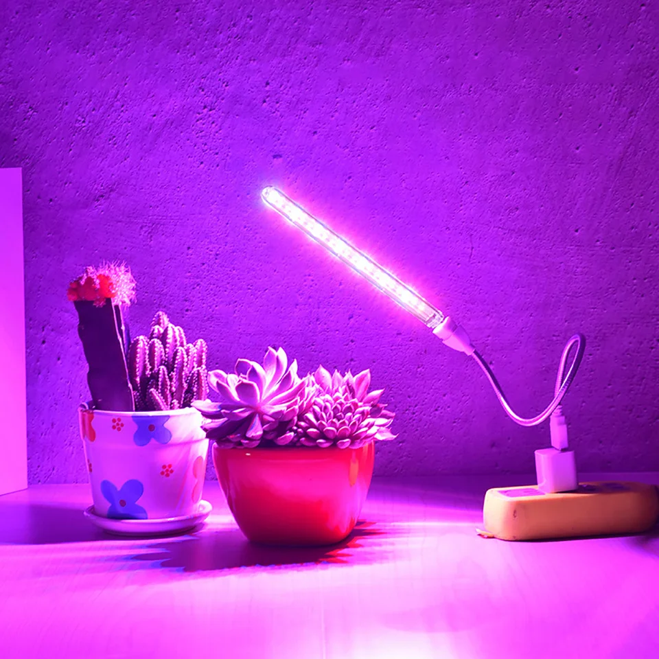 

DC5V 27LED USB Plant Grow Light 10W Full Spectrum Grow Lamp Indoor Plants Growth Lamp For Greenhouse Flower Vegetable Power Bank