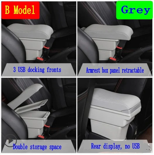 For Seat Ibiza Armrest Box Arm Elbow Rest Center Console Storage Case Modification Accessories with Cup Holder USB Port image 3