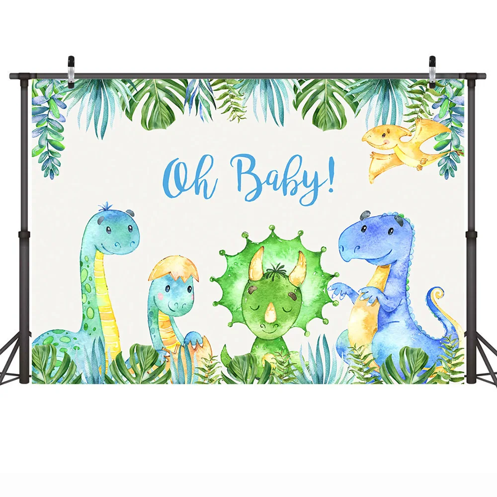 Wild Oh Baby Party Backdrop Jungle Forest Animals Baby Shower Background Green Leaves Newborn Animals Birthday Decorations