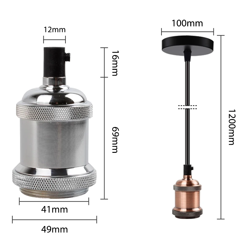 KARWEN E27 Lamp Holder Socket 110V 220V Vintage Pendant Lights Switch Screw Fitting e27 Lamp Bases Retro Edison Lamp Holder