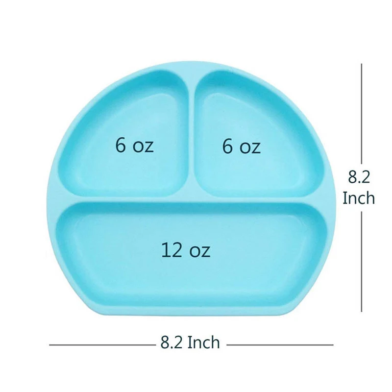 Platos de silicona con ventosa para bebé, juego de vajilla con cara sonriente