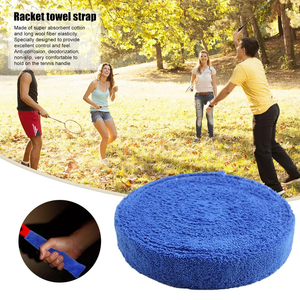 Anti-slip Tennis Badminton Racket Overgrip Cotton Towel Handle Glue Grip Sweat Absorbing Sweatband Wholesale Sweat Band