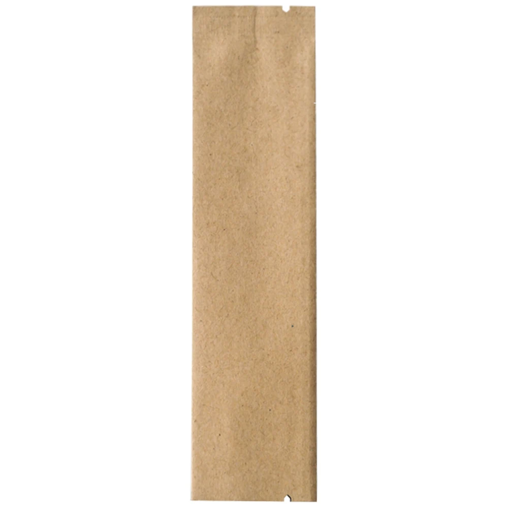 100pcs 3x12cm Kraft Paper White Food Powder Coffee Flat Storage Packaging Bags Aluminum Foil Mylar Heat Seal Open Top Pouches