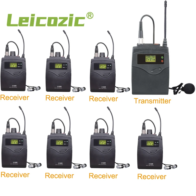 

Leicozic Professional Tour Guide System Wirelss Lavalier Mic 512-524Mhz Mono UHF Bodypack Transmitter Simultaneous Translation