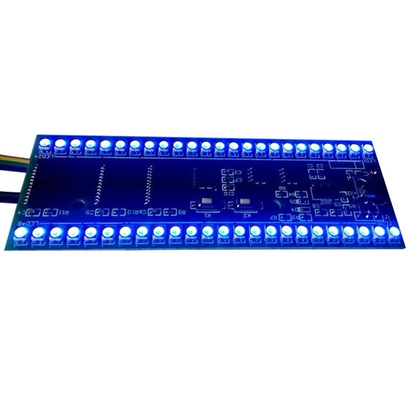 RGB LED wskaźnik poziomu Audio miernik VU muzyki spektrum MCU regulowany wyświetlacz podwójny kanał 24 segmentu F/ MP3 wzmacniacz mocy