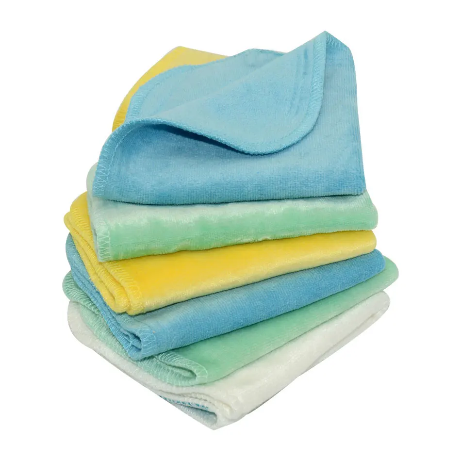 (4pcs/lot)Miababy 21*21cm Bamboo velour baby wipe,reusable wash cloth, super soft for sensitive