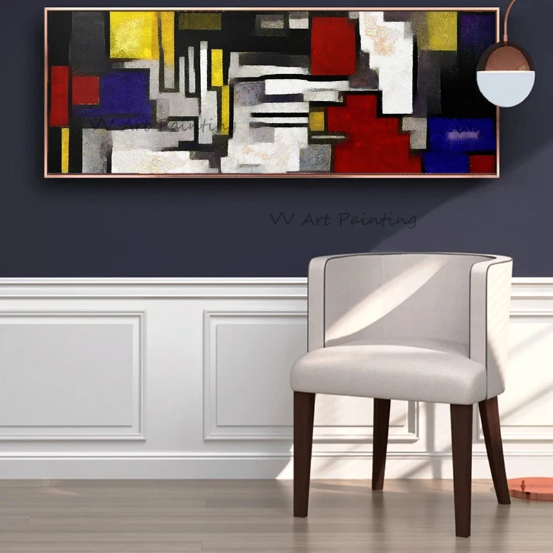 

The Maze Style Handmade Abstract Color Oil Painting Canvas Picture Artwork Knife Art For Home Living Room Decor Geometric Graph