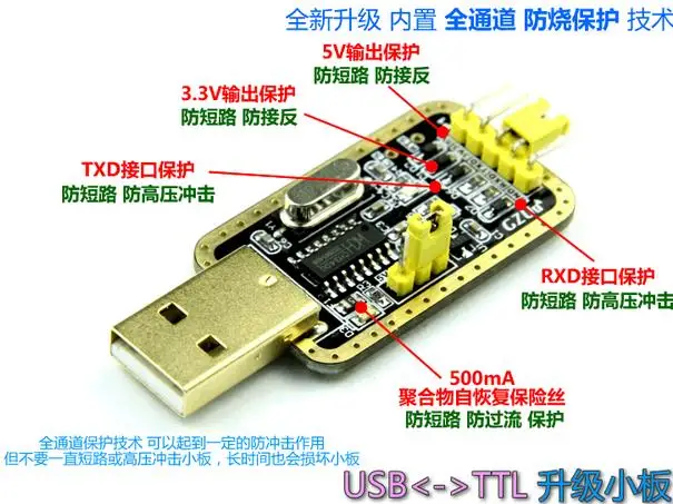 LTRIG custom 1Pcs CH340G RS232 Update USB To TTL Converter Module Serial Port UFS-HWK STC Dowanloader Programmer Brush Plates