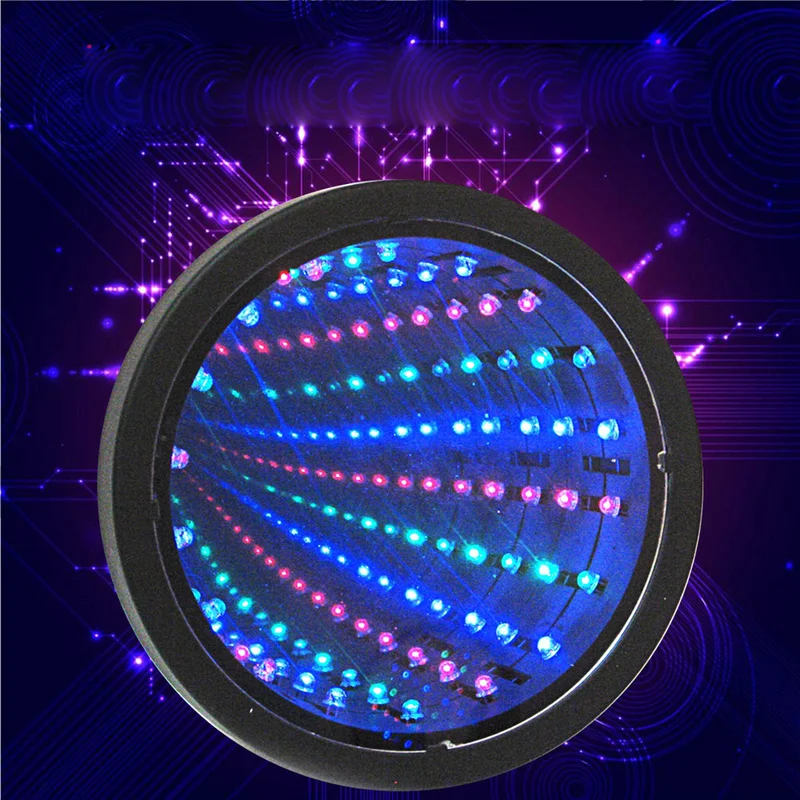 LED Mirror Tunnel Light Round Infinity Tunnel Lamp Novelty Wall Hanging Sign Light Home Decoration 3D Tunnel Mirror Light