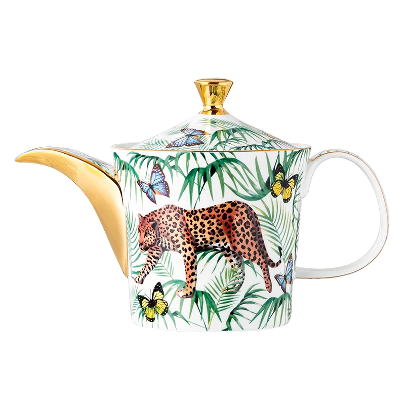 Creative White Panther Bone China Mug, Leopard Forest Cheetah Ceramic Coffee Cup, Milk, Water, Tea Party, Home Drinkware