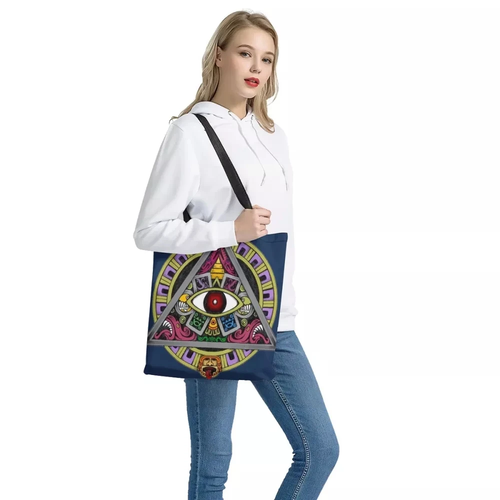 Noisydesigns New Vintage Aztec Native Tribe Printting Tote Shopping Bag 2021 Cartoon Canvas Shoulder Bag Women Cloth Shopper Bag