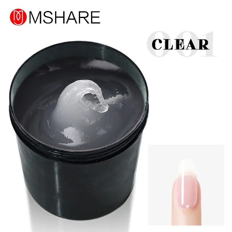 MSHARE-Gel acrílico transparente para extensiones de uñas, 250g, color rosa, Blanco Nude