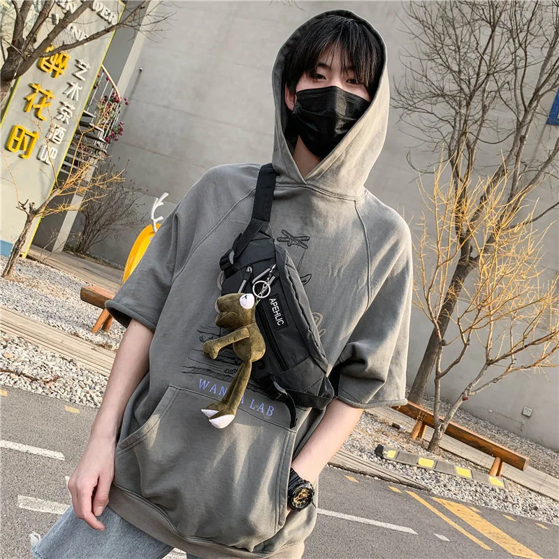 Japanese Sports Shoulder Chest Bag Men's Super Sacoche Homme Bag Crossbody Bags Side Bag For Men Motorcycle Waist Sling Canvas