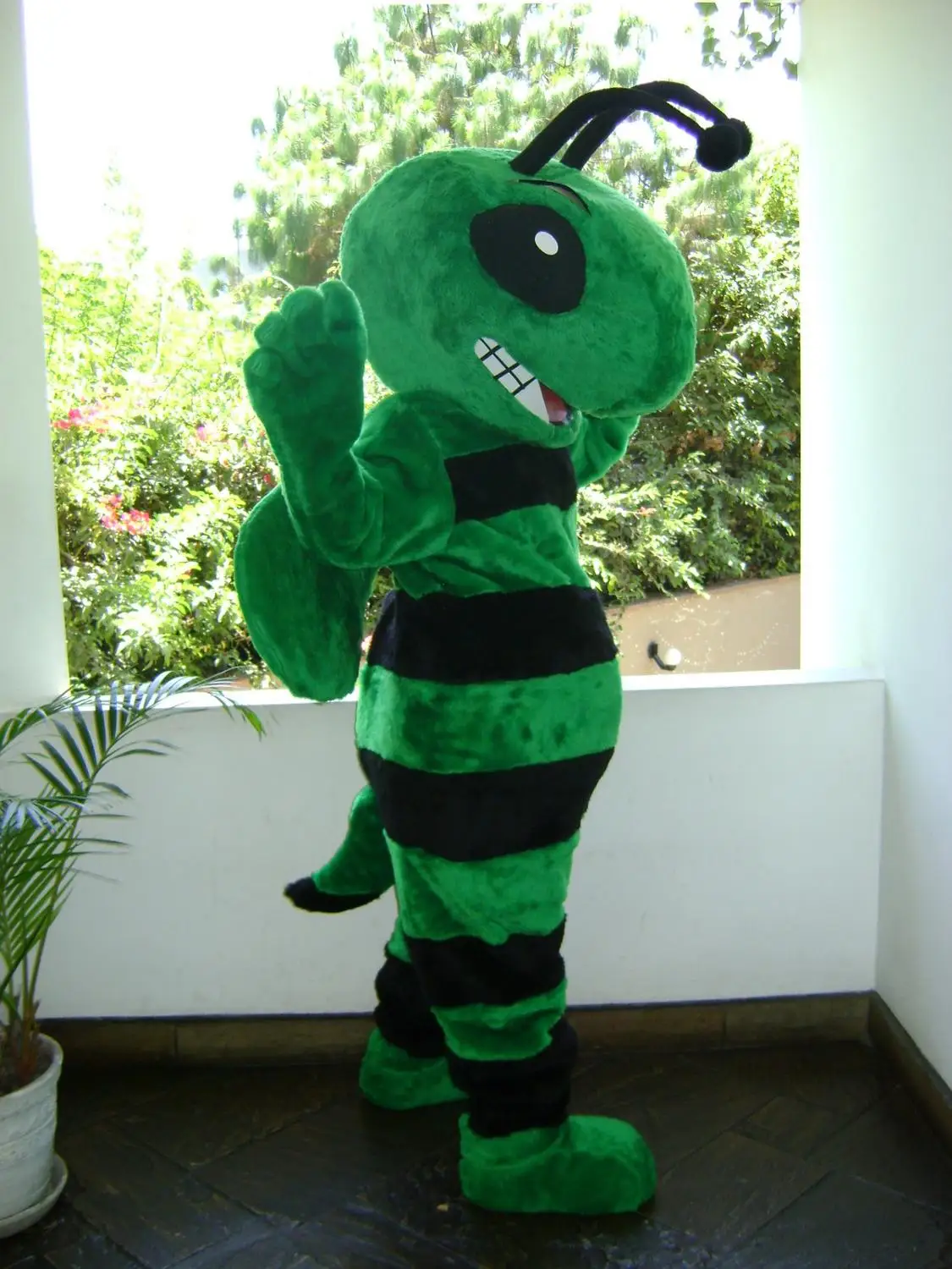 New Version plush GREEN BEE Mascot Costume Adult Birthday Party Fancy Dress Halloween Cosplay Outfits Clothing Xmas