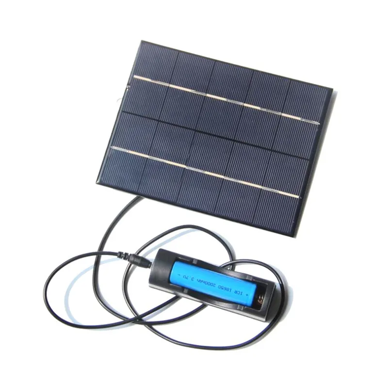 Panel solar de 5V y 3,5 W para piscina, placa de carga para teléfono móvil, puede cargar 18650 baterías recargables con funda 18650