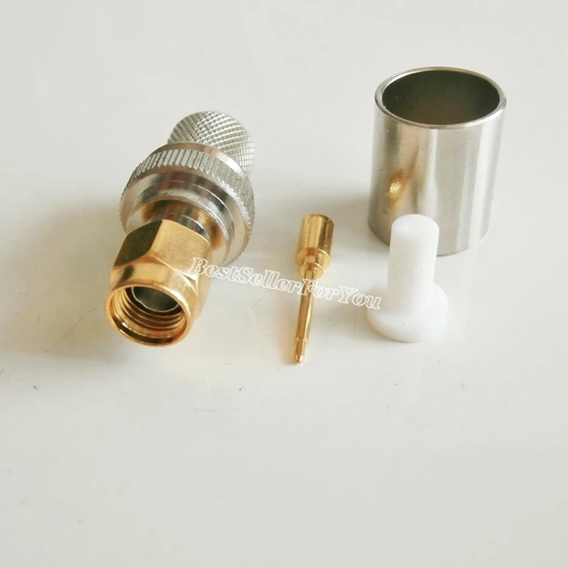 1Pcs SMA Connector Male Plug Crimp RG8 RG213 LMR400 RG214 Cable Straight Connector